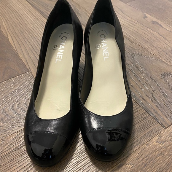 Chanel Patent Toe Leather Wedge - Picture 2 of 7